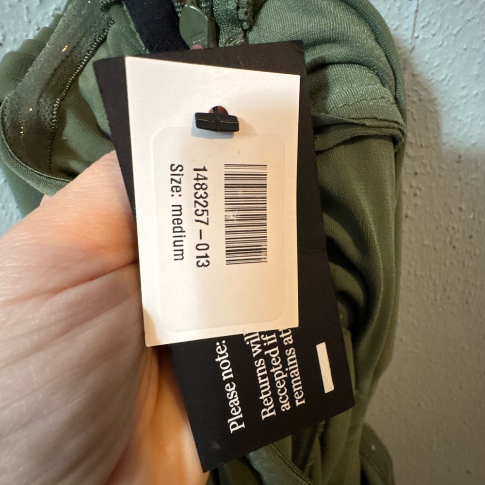 Norma Kamali Walter Dress - Olive Green Ruched Midi Dress celadon - Picture 6 of 6